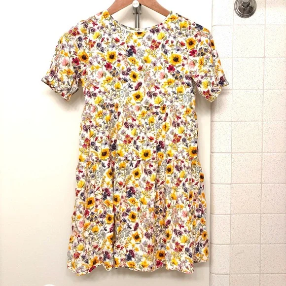 Old Navy Kids Floral Dress Yellow Sunflowers Cotton Spring Easter XL 14-16 - Picture 1 of 9